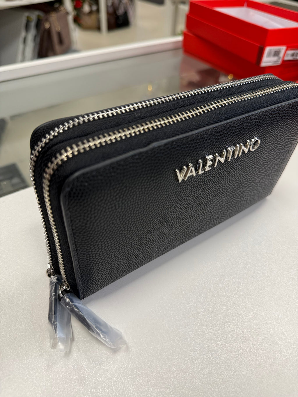 Valentino Black Double Zip Pursr
