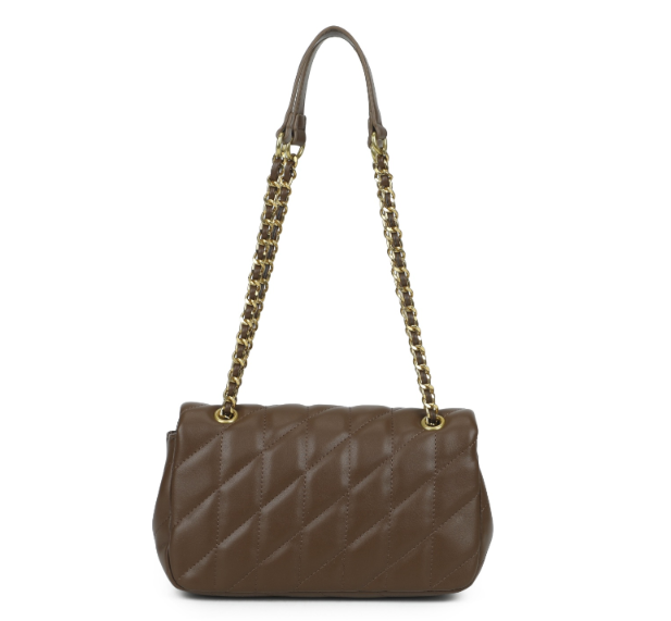 Quilted Chain Cross Body with Flap Closure