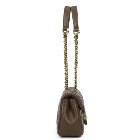 Quilted Chain Cross Body with Flap Closure